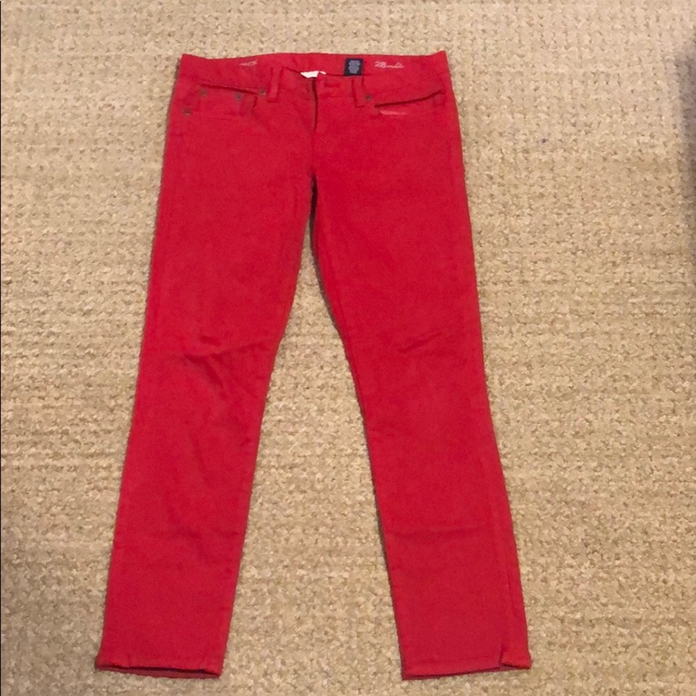 Red J. Crew jeans
